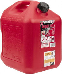 Made in USA - 5 Gal High Density Polyethylene Spill-Proof CARB Gas Can - 16" High x 10-3/4" Diam, Red - A1 Tooling