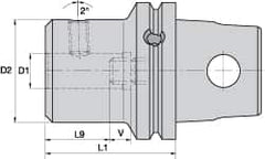 Kennametal - KM63XMZ Modular Connection, 0.315" Inside Hole Diam, 2.5591" Projection, Whistle Notch Adapter - Through Coolant - Exact Industrial Supply