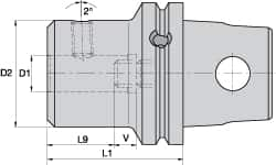 Kennametal - KM63XMZ Modular Connection, 0.4724" Inside Hole Diam, 2.9528" Projection, Whistle Notch Adapter - Through Coolant - Exact Industrial Supply