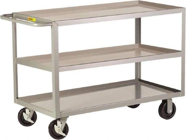 Little Giant - 3,600 Lb Capacity, 30" Wide x 65-1/2" Long x 36" High Shelf Cart - 3 Shelf, Steel - A1 Tooling