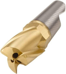 Seco - MM16 M06 Grade F40M Carbide End Milling Tip Insert - TiAlN/TiN Finish, 3 Flutes, 0.787" Cutting Diam, 0.591" Depth of Cut, 0.118" Cnr Rad, 30° Helix - A1 Tooling