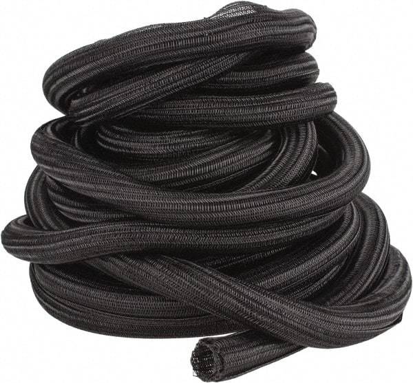 Techflex - Black Braided Cable Sleeve - 50' Coil Length, -103 to 257°F - A1 Tooling