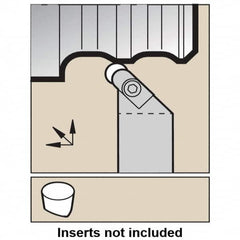 Kennametal - CRGP, Left Hand Cut, 45° Lead Angle, 32mm Shank Height x 32mm Shank Width, Neutral Rake Indexable Turning Toolholder - 171.25mm OAL, RPGX090700E Insert Compatibility, Series V-Bottom Round - A1 Tooling