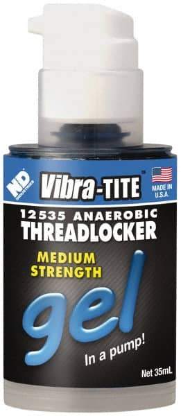 Vibra-Tite - 35 mL Bottle, Blue, Medium Strength Gel Threadlocker - Series 125, 24 hr Full Cure Time, Hand Tool Removal - A1 Tooling