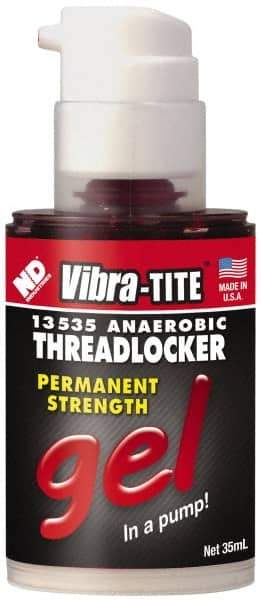 Vibra-Tite - 35 mL Bottle, Red, High Strength Gel Threadlocker - Series 135, 24 hr Full Cure Time, Hand Tool, Heat Removal - A1 Tooling