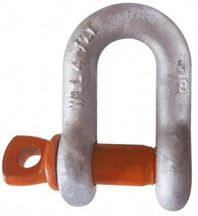 CM - 1/4" Nominal Chain Size, 0.75 Ton Carbon Steel Screw Chain Shackle - 13/32" Diam, 9/32" Pin Diam, 15/32" Wide Inside Jaw, 15/32" Inside Width - A1 Tooling