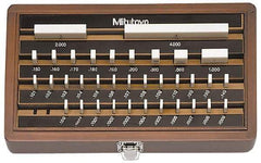 Mitutoyo - 35 Piece, 0.1001 to 4", Grade 0, Ceramic Gage Block Set - Rectangular, 12µ (4"), 5µ (0.1-0.4"), 6µ (0.45-1"), 8µ (2") Tolerance - A1 Tooling