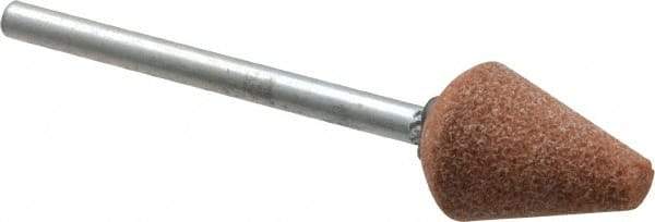 Made in USA - 7/16" Head Diam x 3/4" Thickness, B51, Flame End, Aluminum Oxide Mounted Point - Burnt Orange, Medium Grade, 45,370 RPM - A1 Tooling