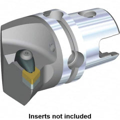 Kennametal - Left Hand Cut, Size KM40, DN.. Insert Compatiblity, Internal or External Modular Turning & Profiling Cutting Unit Head - 27mm Ctr to Cutting Edge, 45mm Head Length, Through Coolant, Series Kenclamp - A1 Tooling