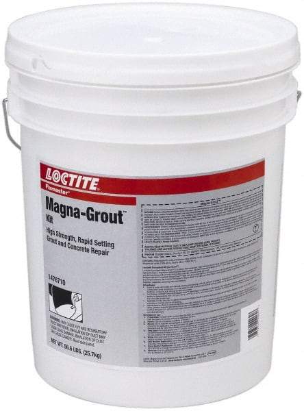 Loctite - 640 Fluid Ounce Container, Gray, Tub Magnesium Phosphate Construction Adhesive - Series Magna-Grout, 15 to 22 min Fixture Time, Indoor, Outdoor - A1 Tooling