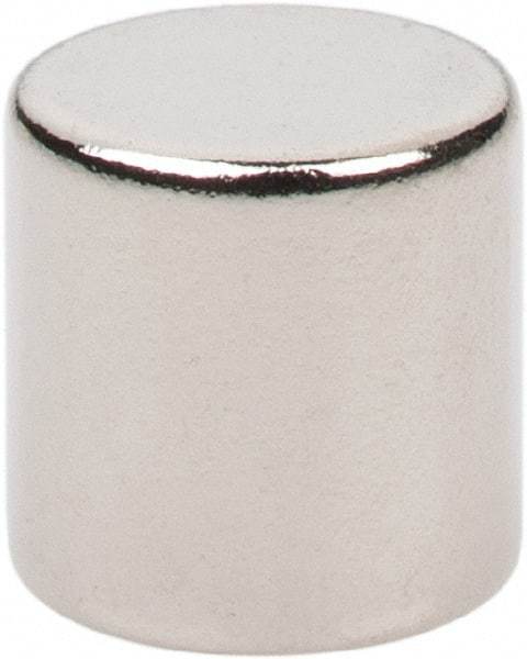 Mag-Mate - 1/4" Diam x 1/4" High Neodymium Rare Earth Magnet - 1.8 Lb Max Capacity, 200°F Max, Nickel Plated - A1 Tooling