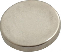 Mag-Mate - 3/8" Diam x 0.06" High Neodymium Rare Earth Magnet - 1 Lb Max Capacity, 200°F Max, Nickel Plated - A1 Tooling