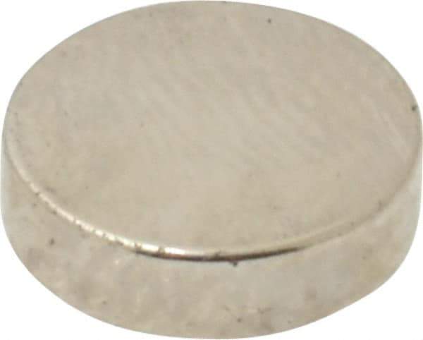 Mag-Mate - 3/8" Diam x 0.1" High Neodymium Rare Earth Magnet - 2 Lb Max Capacity, 200°F Max, Nickel Plated - A1 Tooling