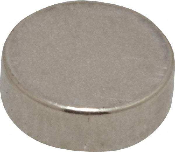 Mag-Mate - 3/8" Diam x 1/8" High Neodymium Rare Earth Magnet - 2.6 Lb Max Capacity, 200°F Max, Nickel Plated - A1 Tooling