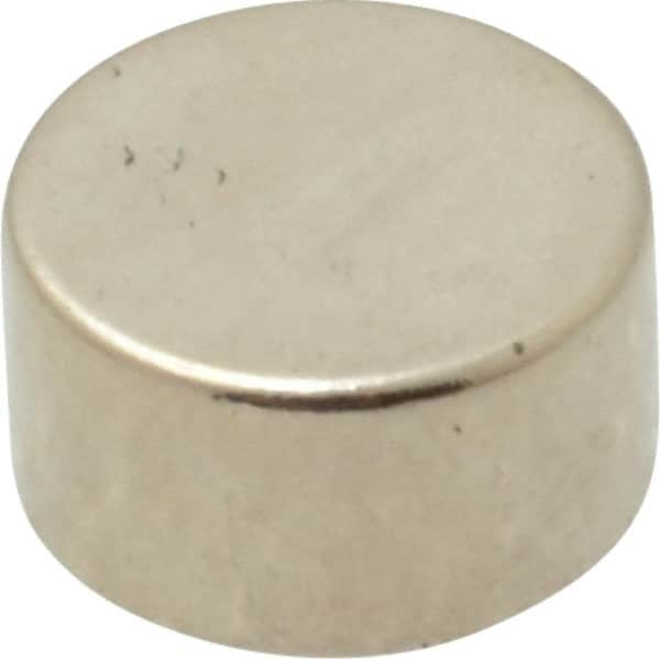 Mag-Mate - 3/8" Diam x 0.2" High Neodymium Rare Earth Magnet - 4.5 Lb Max Capacity, 200°F Max, Nickel Plated - A1 Tooling