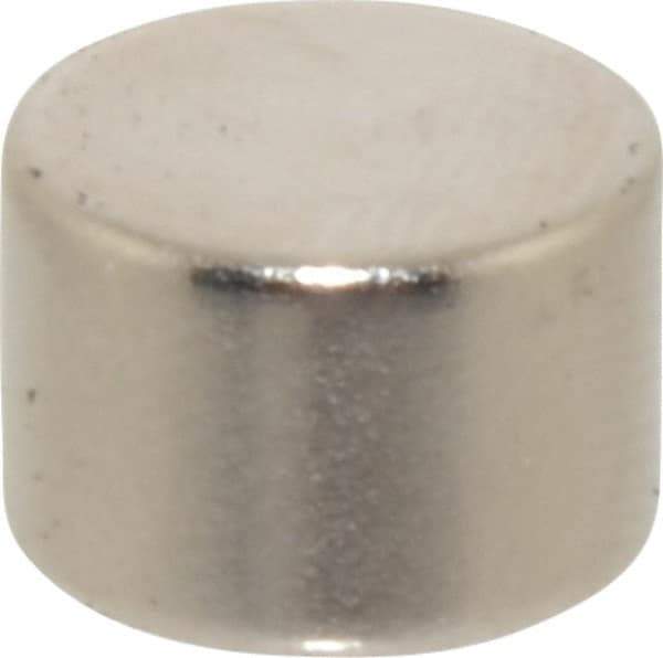 Mag-Mate - 3/8" Diam x 1/4" High Neodymium Rare Earth Magnet - 4.6 Lb Max Capacity, 200°F Max, Nickel Plated - A1 Tooling