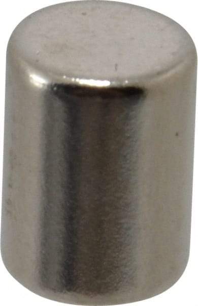 Mag-Mate - 3/8" Diam x 1/2" High Neodymium Rare Earth Magnet - 6.7 Lb Max Capacity, 200°F Max, Nickel Plated - A1 Tooling