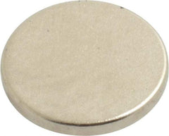 Mag-Mate - 1/2" Diam x 0.06" High Neodymium Rare Earth Magnet - 3 Lb Max Capacity, 200°F Max, Nickel Plated - A1 Tooling