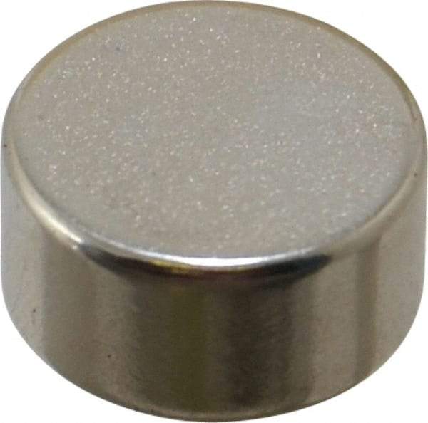 Mag-Mate - 1/2" Diam x 1/4" High Neodymium Rare Earth Magnet - 6.5 Lb Max Capacity, 200°F Max, Nickel Plated - A1 Tooling