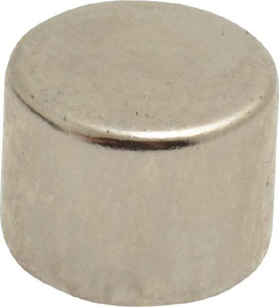 Mag-Mate - 1/2" Diam x 3/8" High Neodymium Rare Earth Magnet - 8.9 Lb Max Capacity, 200°F Max, Nickel Plated - A1 Tooling