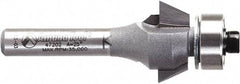 Amana Tool - 3/4" Cut Diam, 9/32" Length of Cut, 2 Flute Chamfer Edge Profile Router Bit - Carbide-Tipped, 1/4" Shank Diam, 2-3/32" OAL, Uncoated - A1 Tooling