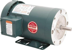 Leeson - 2 Max hp, 1,800 Max RPM, Premium Efficient Electric AC DC Motor - 230/460 V Input, Three Phase, 56HC Frame, 5/8" Shaft Diam, C-Face with Base Mount, TEFC Enclosure - A1 Tooling