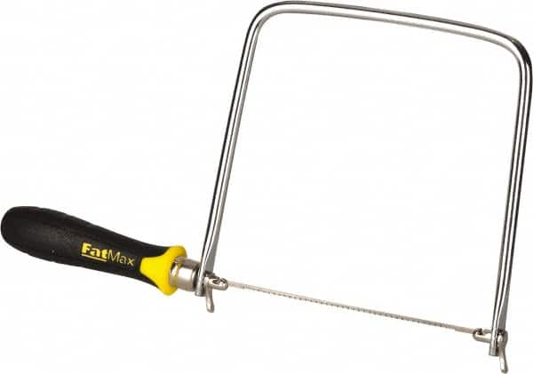 Stanley - 6-1/2" Steel Blade Coping Saw - ABS, TPR Handle, Ergonomic, 13-1/4" OAL, 6-3/4" Throat Depth - A1 Tooling