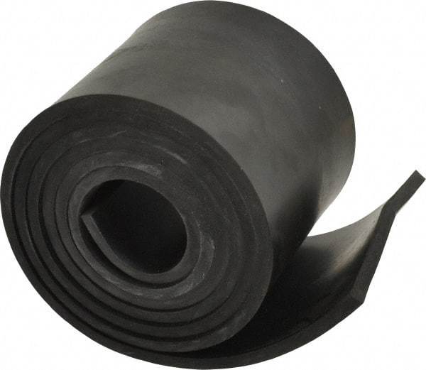 Made in USA - 1/4" Thick x 4" Wide x 60" Long, Buna-N Rubber Strip - Stock Length, 70 Shore A Durometer, 800 to 1,000 psi Tensile Strength, -20 to 170°F, Black - A1 Tooling