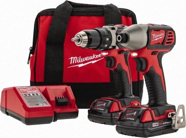 Milwaukee Tool - 18 Volt Cordless Tool Combination Kit - Includes Compact Drill/Driver & Impact Driver, Lithium-Ion Battery Included - A1 Tooling