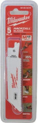 Milwaukee Tool - 4" Long x 3/4" Thick, Bi-Metal Reciprocating Saw Blade - Straight Profile, 10 TPI, Toothed Edge, Universal Shank - A1 Tooling