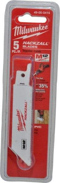 Milwaukee Tool - 4" Long x 3/4" Thick, Bi-Metal Reciprocating Saw Blade - Straight Profile, 14 TPI, Toothed Edge, Universal Shank - A1 Tooling