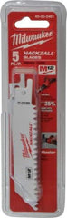 Milwaukee Tool - 4" Long x 3/4" Thick, Bi-Metal Reciprocating Saw Blade - Straight Profile, 6 TPI, Toothed Edge, Universal Shank - A1 Tooling