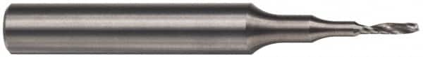 Accupro - 5mm Cutting Diam x 28mm Length of Cut, 1 Flute, Upcut Spiral Router Bit - Uncoated, Right Hand Cut, Solid Carbide, 75mm OAL x 6mm Shank Diam, Single Edge, 21° Helix Angle - A1 Tooling