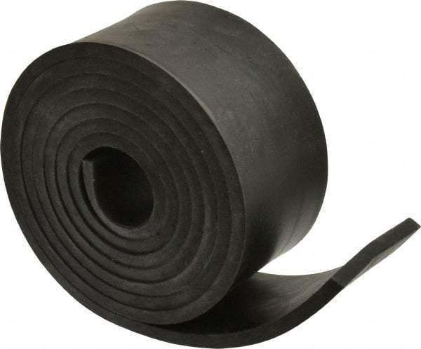 Made in USA - 3/16" Thick x 2" Wide x 60" Long, Neoprene Rubber Strip - Stock Length, 70 Shore A Durometer, 1,000 to 1,200 psi Tensile Strength, -40 to 212°F, Black - A1 Tooling