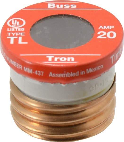 Cooper Bussmann - 125 VAC, 20 Amp, Time Delay Plug Fuse - 2.38" OAL, 10 (RMS Symmetrical) kA Rating, 2-1/4" Diam - A1 Tooling