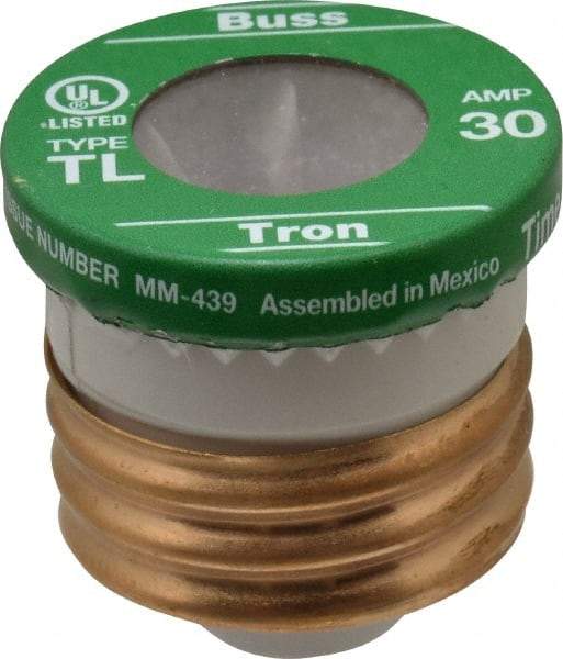 Cooper Bussmann - 125 VAC, 30 Amp, Time Delay Plug Fuse - 2.38" OAL, 10 (RMS Symmetrical) kA Rating, 2-1/4" Diam - A1 Tooling