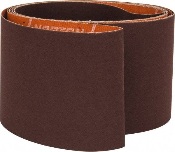 Norton - 3" Wide x 132" OAL, 36 Grit, Zirconia Alumina Abrasive Belt - Zirconia Alumina, Very Coarse, Coated, Y Weighted Cloth Backing, Series R801 - A1 Tooling