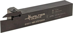 Walter - External Thread, 0.827" Max Depth of Cut, 3mm Min Groove Width, 150.01mm OAL, Right Hand Indexable Grooving Cutoff Toolholder - 25.4mm Shank Height x 25.4mm Shank Width, GX24-2E3/F3.. Insert Style, G1011 Toolholder Style - A1 Tooling