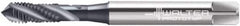 Walter-Prototyp - M6x1.00 Metric 3 Flute 6HX Modified Bottoming Spiral Flute Tap - Cobalt, TiCN Finish, 80mm OAL, Right Hand Flute, Right Hand Thread, Series M2051306 - Exact Industrial Supply