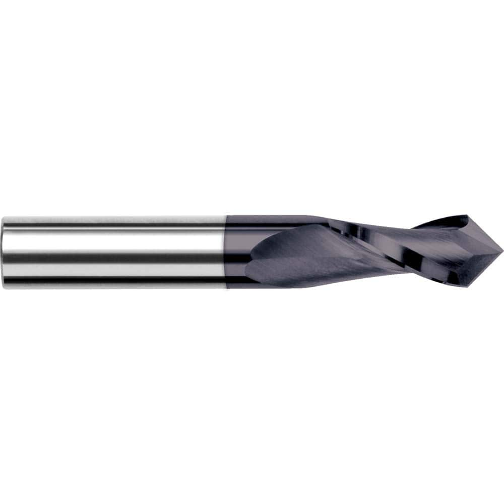 Harvey Tool - 1/4" Diam, 3/4" LOC, 2 Flute 120° Point Angle Solid Carbide Drill Mill - Exact Industrial Supply