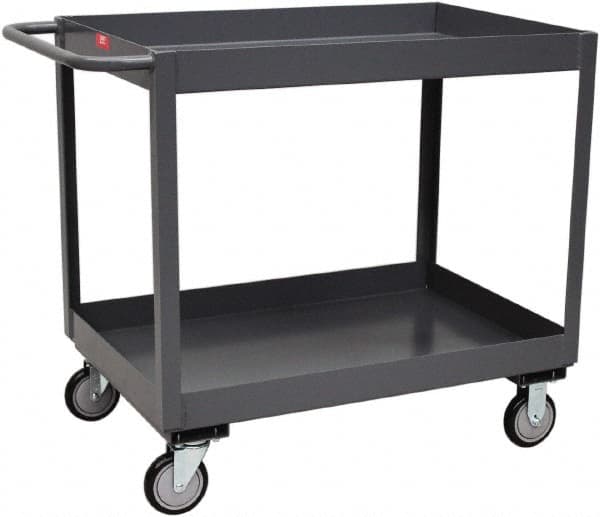 Jamco - 1,200 Lb Capacity, 18" Wide x 30" Long x 35" High Service Cart - 2 Shelf, Steel, Rubber Casters - A1 Tooling