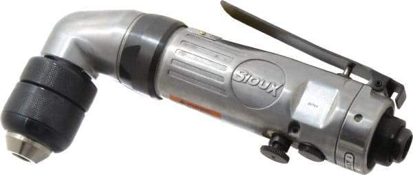 Sioux Tools - 3/8" Reversible Keyless Chuck - Right Angle Handle, 1,200 RPM, 10 CFM, 0.33 hp - A1 Tooling