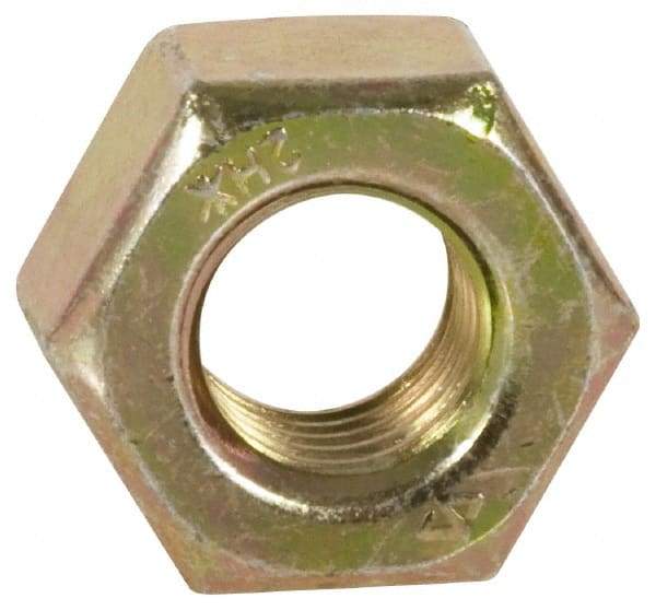 Value Collection - 1-8 UNC Steel Right Hand Heavy Hex Nut - 1-5/8" Across Flats, 63/64" High, Zinc Yellow Dichromate Finish - A1 Tooling