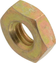 Made in USA - #10-32 UN Steel Right Hand Machine Screw Hex Nut - 11/32" Across Flats, 0.13" High, Cadmium-Plated Finish - A1 Tooling