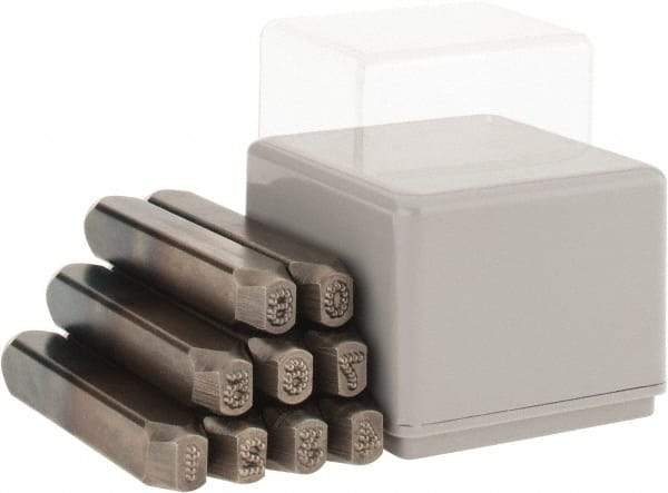 C.H. Hanson - 9 Piece, 3/16" Character Steel Stamp Set - Figures, Standard - A1 Tooling