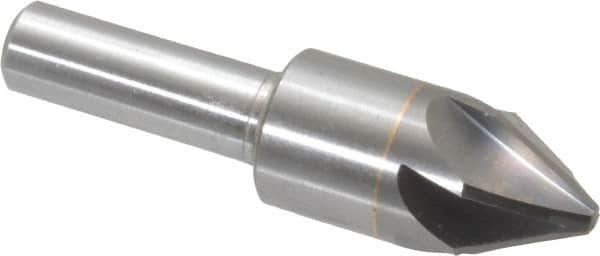 M.A. Ford - 5/8" Head Diam, 3/8" Shank Diam, 6 Flute 60° Solid Carbide Countersink - Bright Finish, 2-3/8" OAL, 0.18" Nose Diam, Single End, Straight Shank, Right Hand Cut - A1 Tooling