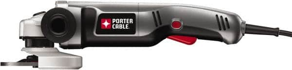 Porter-Cable - 4-1/2" Wheel Diam, 10,000 RPM, Corded Angle & Disc Grinder - 5/8-11 Spindle, 120 Volts, 7.5 Amps - A1 Tooling