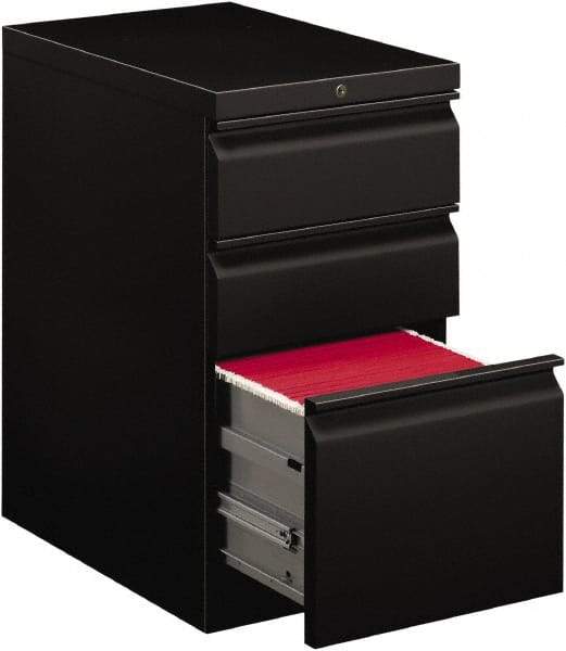 Hon - 15" Wide x 28" High x 22-7/8" Deep, 3 Drawer Pedestal - Steel, Black - A1 Tooling