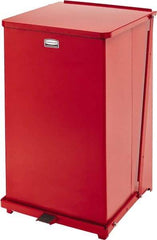 Rubbermaid - 40 Gal Square Unlabeled Trash Can - 30" High x 19" Long x 19" Wide, Red, Steel - A1 Tooling