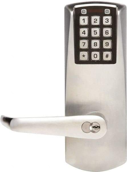 Kaba Access - Self Powered Combination Entry with Key Override Lever Lockset for 1-3/8 to 2-1/4" Thick Doors - 2-3/4" Back Set, 6 or 7 Pin Length Best & Compatible (Core Not Included) Cylinder, Satin Chrome Finish - A1 Tooling